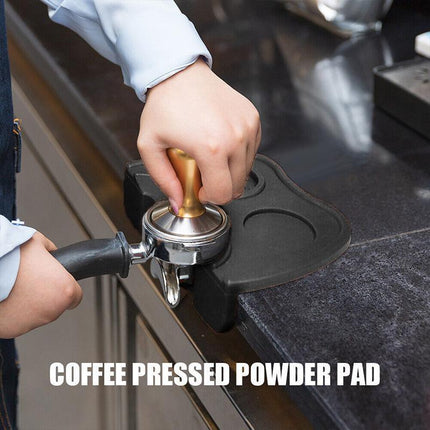 Double Slot Silicone Coffee Tamper Mat | Non-Slip Corner Tamping Pad 21×15×4cm.