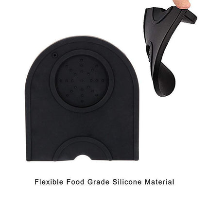 Silicone Coffee Tamper Mat Non Slip Corner Tamping Pad for Espresso Station 14x12.5cm.