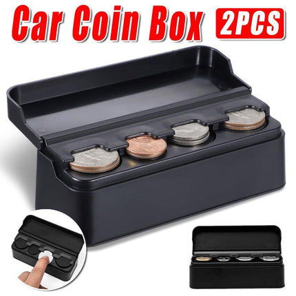 2X Car Coin Holder Portable Mini Change Storage Box Container Organizer Interior.