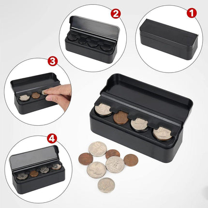 2X Car Coin Holder Portable Mini Change Storage Box Container Organizer Interior.