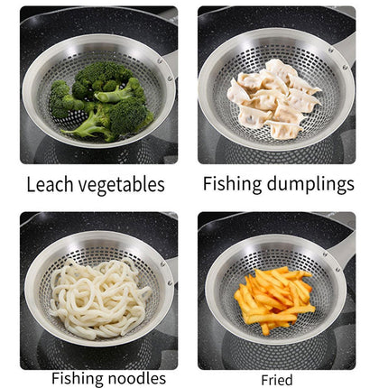 Stainless Steel Colander Spoon Kitchen Strainer Tool for Pasta Rice Vegetable.