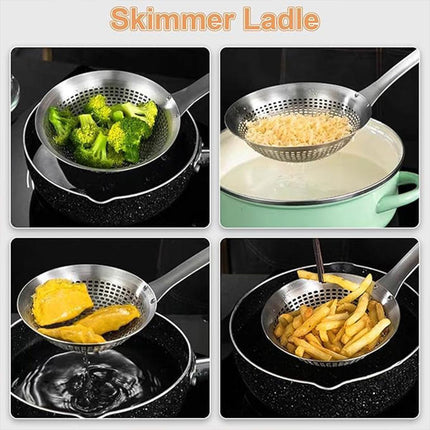 Stainless Steel Colander Spoon Kitchen Strainer Tool for Pasta Rice Vegetable.