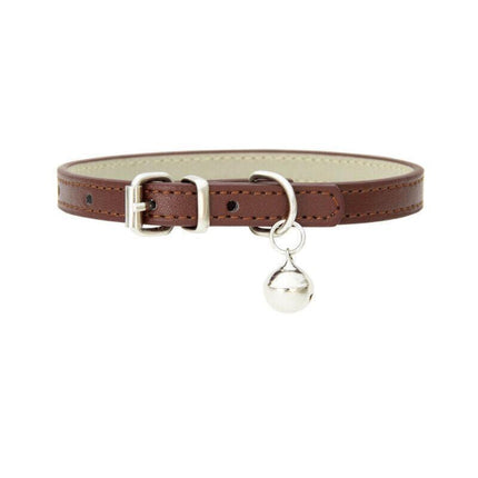 Adjustable PU Leather Cat Collar with Bell Breakaway Buckle 9 Colours - Green.