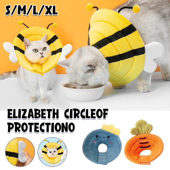 Elizabeth Circle Cat Sterilization Collar Anti-Licking Pet Scarf for Cat and Dog - Orange Carrot-L.