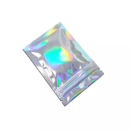 100/200X Iridescent Zip Bags for Food Storage & Holographic Makeup Pouch - 9*12cm 200PCS.