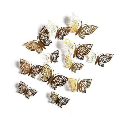 12X 3D Butterfly Wall Decals Stickers Removable Kids Nursery Decoration - 7602.