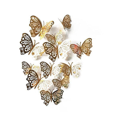 12X 3D Butterfly Wall Decals Stickers Removable Kids Nursery Decoration - 7605.
