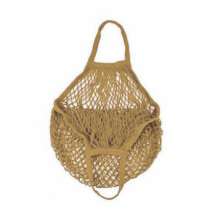 Reusable Mesh Net Shopping Bag String Tote Grocery Fruit Vegetable Storage - Beige.