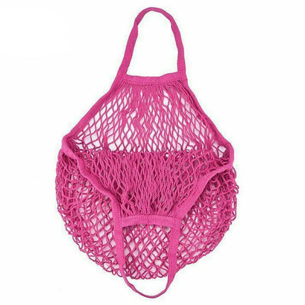 Reusable Mesh Net Shopping Bag String Tote Grocery Fruit Vegetable Storage - Beige.