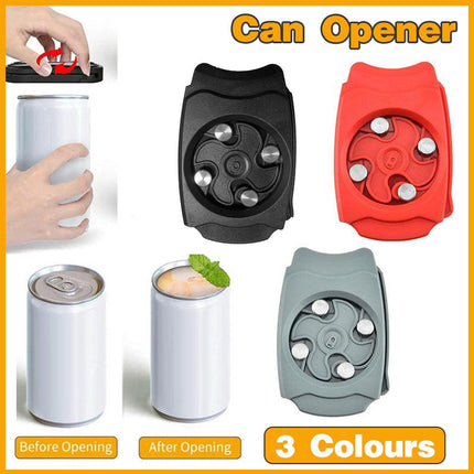 Topless Can Opener Manual Kitchen Tool for Beer Soda and Tin Bottles - Black.