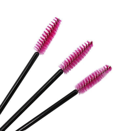 50X Disposable Mascara Wands Eyelash Brushes Applicator Lash Extension Brush - black+black.