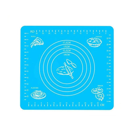 Blue Reusable Non-Stick Silicone Rolling Dough Mat Cake Pastry Baking Fondant Sheet - 64*45cm.