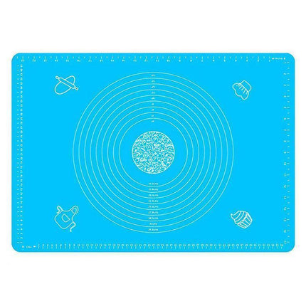 Blue Reusable Non-Stick Silicone Rolling Dough Mat Cake Pastry Baking Fondant Sheet - 64*45cm.