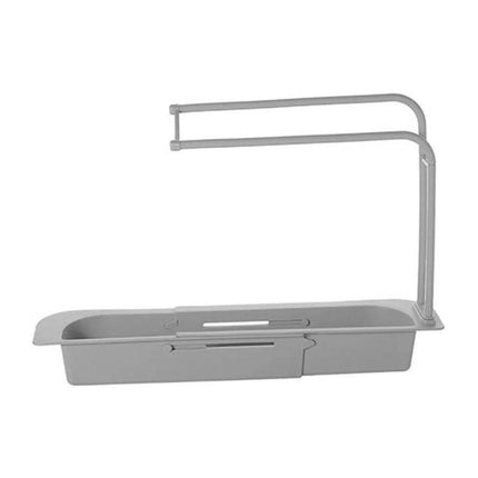 Telescopic Sink Rack Holder Expandable Storage Drain Basket Home Kitchen Kit - Blue.