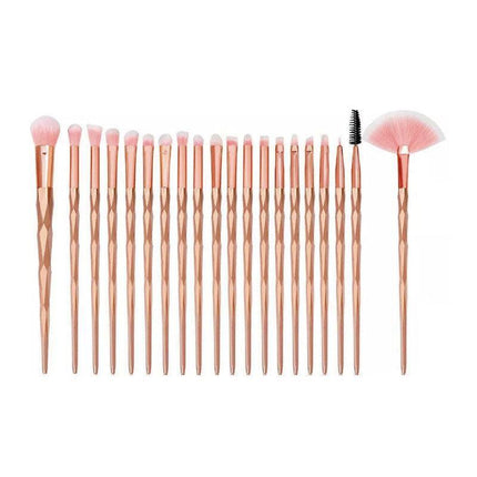 20 Pcs Eye Make-Up Brushes Diamond Unicorn Eyeshadow Eyebrow Blending Brush Set - Gold.