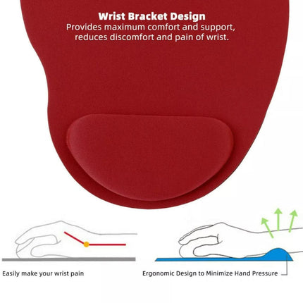 Comfort Mouse Pad with Built In Wrist Support Non Slip Ergonomic Mice Mat - Green.