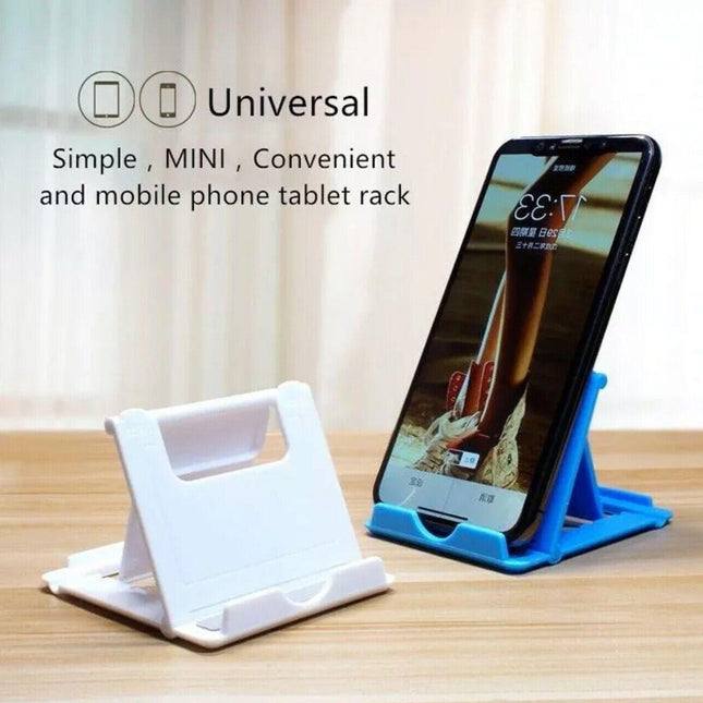 Universal Foldable Tablet and Phone Stand Adjustable Portable Desk Holder - Green.