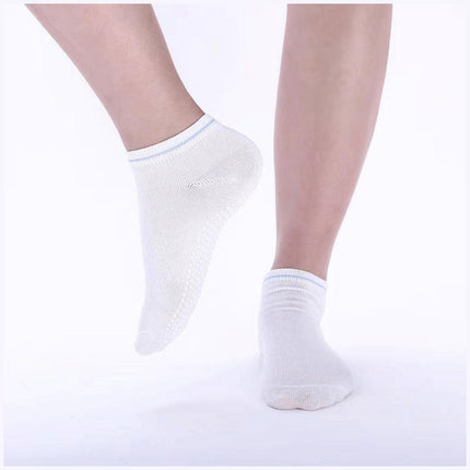 3 Pairs Ladies Women Sports Cotton Rich Pilates Yoga Non-Slip Grip Socks - Grey.