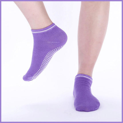 3 Pairs Ladies Women Sports Cotton Rich Pilates Yoga Non-Slip Grip Socks - Grey.