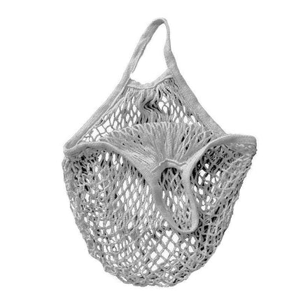 Reusable Mesh Net Shopping Bag String Tote Grocery Fruit Vegetable Storage - Grey.