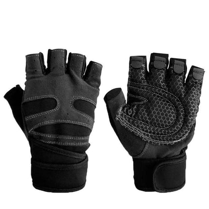 L Size Weight Lifting Gloves Gym Bodybuilding Fitness Workout Cycling Crossfit Men - One Pair Red.