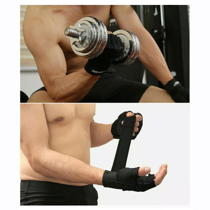 L Size Weight Lifting Gloves Gym Bodybuilding Fitness Workout Cycling Crossfit Men - One Pair Red.