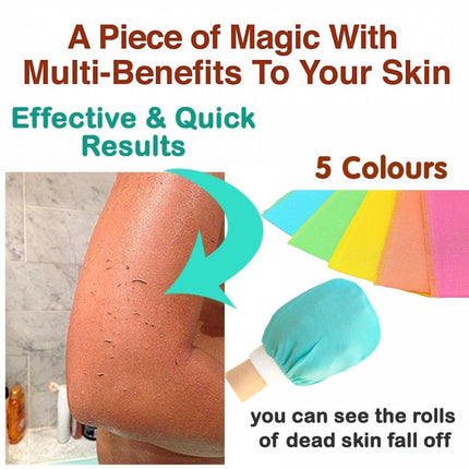 5 Pcs Towel Exfoliating Bath Washcloth Viscose Scrub Mitten Towel - Orange *5 PCS.