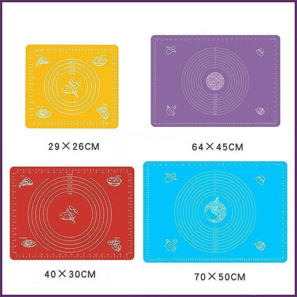 Orange Reusable Non-Stick Silicone Rolling Dough Mat Cake Pastry Baking Fondant Sheet - 29*26cm.