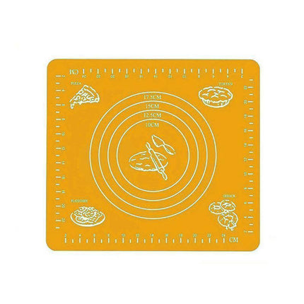 Orange Reusable Non-Stick Silicone Rolling Dough Mat Cake Pastry Baking Fondant Sheet - 29*26cm.