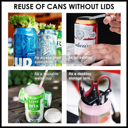 Topless Can Opener Manual Kitchen Tool for Beer Soda and Tin Bottles - Red.