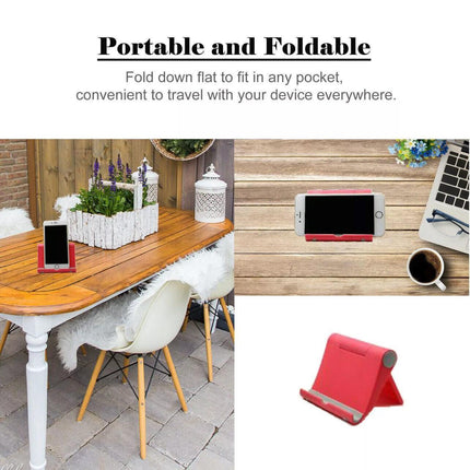 Desk Stand Holder for Mobile Phone Tablet iPad iPhone Samsung Universal Mount - Red.
