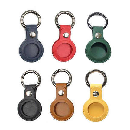 For Apple Airtag Leather Case Cover Air Tag Keychain Holder Sleeve Shell Tracker - Red.