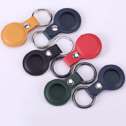 For Apple Airtag Leather Case Cover Air Tag Keychain Holder Sleeve Shell Tracker - Red.