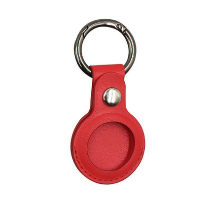 For Apple Airtag Leather Case Cover Air Tag Keychain Holder Sleeve Shell Tracker - Red.