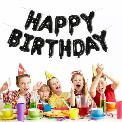 40Cm 3D Happy Birthday Letters Balloons Inflating Foil Banner Bunting Celebrate - Red.