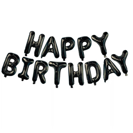 40Cm 3D Happy Birthday Letters Balloons Inflating Foil Banner Bunting Celebrate - Red.