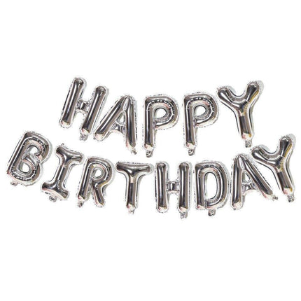 40Cm 3D Happy Birthday Letters Balloons Inflating Foil Banner Bunting Celebrate - Rose Gold.