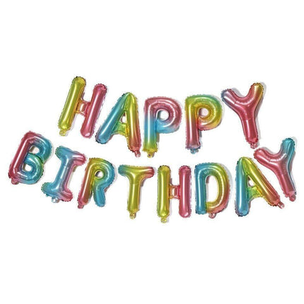 40Cm 3D Happy Birthday Letters Balloons Inflating Foil Banner Bunting Celebrate - Rose Gold.