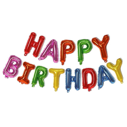 40Cm 3D Happy Birthday Letters Balloons Inflating Foil Banner Bunting Celebrate - Rose Gold.