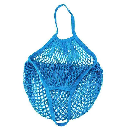 Reusable Mesh Net Shopping Bag String Tote Grocery Fruit Vegetable Storage - Sky Blue.