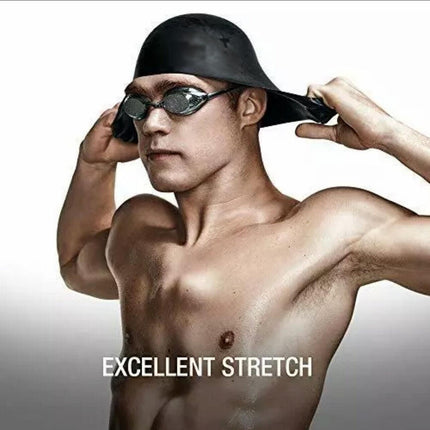 Aolikes Silicone Swimming Cap Waterproof Unisex Swim Hat for Men and Women - White.