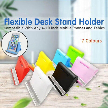 Desk Stand Holder for Mobile Phone Tablet iPad iPhone Samsung Universal Mount - White.