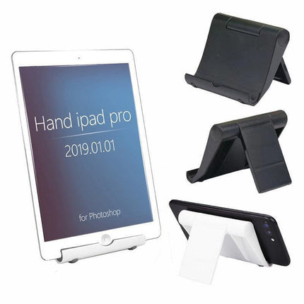Desk Stand Holder for Mobile Phone Tablet iPad iPhone Samsung Universal Mount - White.