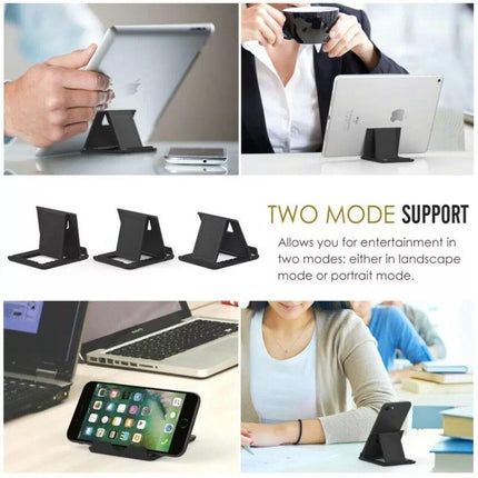 Universal Foldable Tablet and Phone Stand Adjustable Portable Desk Holder - Yellow.