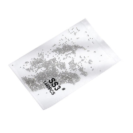 1440Pcs Glitter Rhinestones Crystal Flat Clear Bottom Glass Nail Art Nail Drill - Coloured Crystal-SS16.