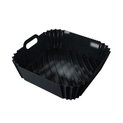 Air Fryer Silicone Pot Basket Liner Non Stick Reusable Baking Tray Accessories - Grey.