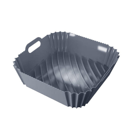 Air Fryer Silicone Pot Basket Liner Non Stick Reusable Baking Tray Accessories - Grey.