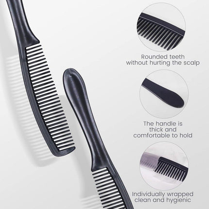 50PCS Individually Wrapped Combs for Hotel Guesthouse and Restaurant Bathroom - Black.