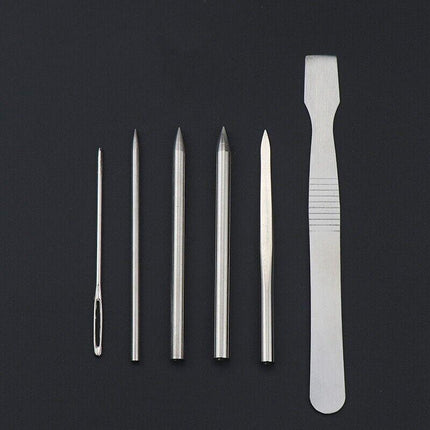 6/9 Pcs Stainless Steel Paracord Bracelet Fid Lacing Stitching Needles Tool Set - 6PCS.