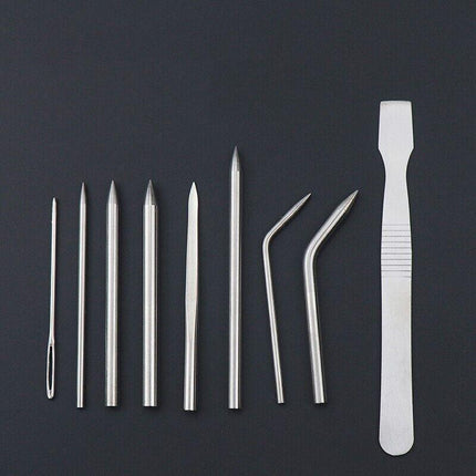 6/9 Pcs Stainless Steel Paracord Bracelet Fid Lacing Stitching Needles Tool Set - 6PCS.